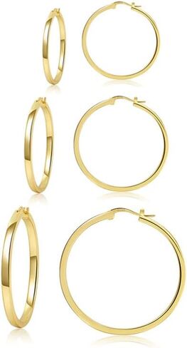 PABBEU 925 Sterling Silver Hoop Earrings,3 Pair Silver Hoop Earrings for Women, Lightweight Small Silver Hoop Earrings,Hypoallergenic Silver Hoop Earrings for Women 20mm 30mm 40mm in Saudi Arabia