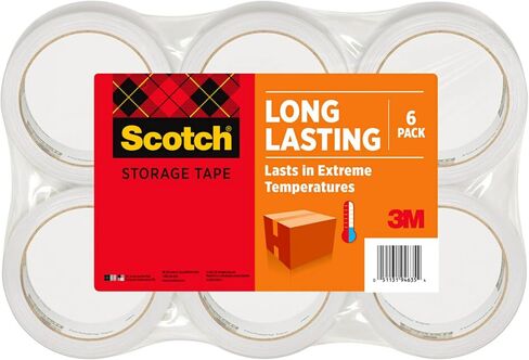 Scotch Long Long Storage Backing Tape ، صناديق نقل شريط تخزين ، 1.88 في × 54.6 ياردة ، 6 لفات in Kuwait