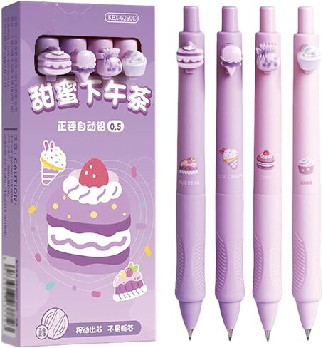 4 Pcs Cute Mechanical Pencils 0.5mm Cute Cartoon Panda Mechanical Pencil Kawaii Soft Grip Pencils School Pencil for Kids Students Girls Boys Women (Panda) in Saudi Arabia