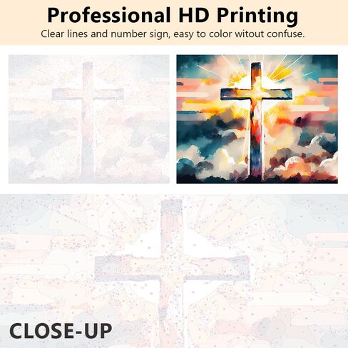 Tumovo Abstract Paint بأرقام للبالغين عبر غروب الشمس مع السحب عيد الفصح DIY الطلاء البالغ من خلال عدد مجموعات الأرقام على قماش الرسم الأكريليك بأرقام لطلاء الزيت الحرف اليدوية 16x20 في in Saudi Arabia