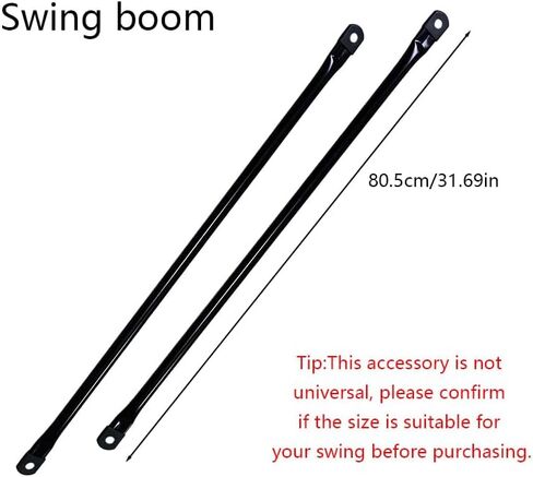 Metal Garden Swing Hanging Rods, Swing Replacement Rods, Round Metal Rods for Garden Swing Seat, Swing Boom, Swing Set Boom, Swing Pole. 2-Pack, Black Metal(80.5cm/31.69in) in Saudi Arabia