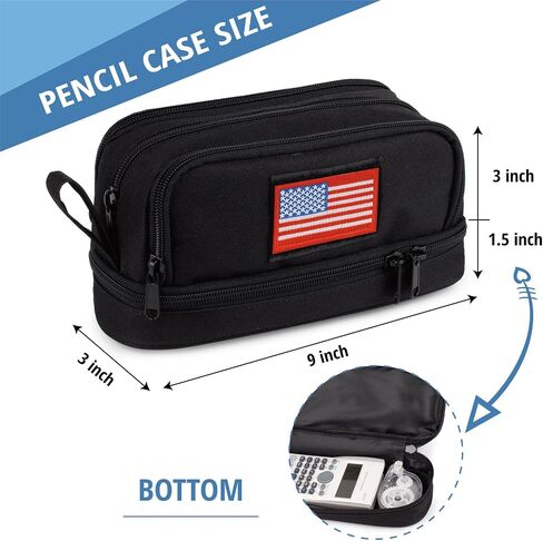 ATRIPACK Tactical 4 Compartments Pencil Case for Boys,Big Canvas Pen Pouch Bag, Large Capacity Pen Box, Tool Bag for Middle School College Office Organizer for Kids Men Women Adult Teens in Kuwait