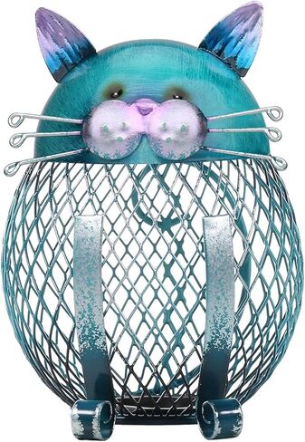 1piece Blue Cat Metal Piggy Bank-صندوق لتوفير الصدأ الصديق للبيئة الصديق للأطفال لتوفير حاوية العملات المعدنية (1) in Kuwait