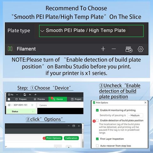Ideaformer 3D Printer PEH PER Build Plate for Bambu Lab A1/X1C/X1/X1E/P1P/P1S, 257x257mm Spring Steel Plate, Double Sided Flexible Waterdrop PEH+Wood Grain PER Removable Platform for Bambu 3D Printers in Kuwait