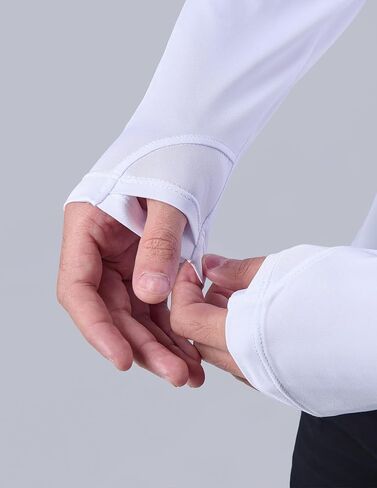 3 قطع تي شيرت رجالي بأكمام طويلة مناسب للجفاف كاجوال للتنزه في الهواء الطلق وأداء رياضي نشط مع فتحات للإبهام in Kuwait