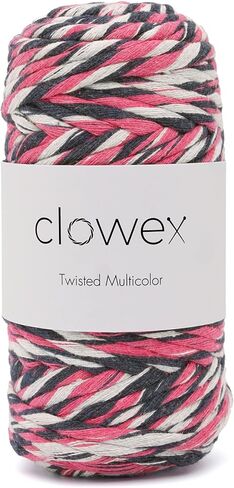 Multicolored Cotton Combed Macrame String 5mm, Rainbow Colorful Macrame Cord, Twisted Multicolor Soft Variegated Cotton Macrame Yarn 87 yds x 5mm, Decorative Craft Yarn for Knotting (TM20) in Kuwait