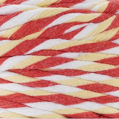 Multicolored Cotton Combed Macrame String 5mm, Rainbow Colorful Macrame Cord, Twisted Multicolor Soft Variegated Cotton Macrame Yarn 87 yds x 5mm, Decorative Craft Yarn for Knotting (TM20) in Saudi Arabia