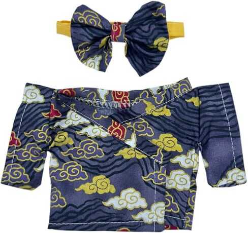 niannyyhouse 10cm 20cm Plush Doll Clothes Belt Kimono Yukata Sets Doll Dress Up (Black-20cm) in Saudi Arabia