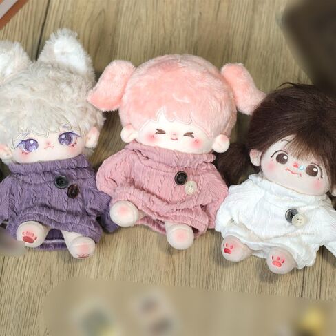 niannyyhouse 10cm-15cm 20cm Plush Doll Clothes Turtleneck Sweater Stuffed Toy Dressup (Wine Red, 10cm-15cm) in Kuwait
