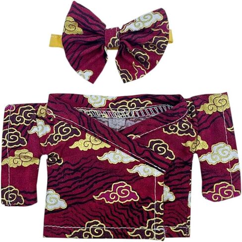 niannyyhouse 10cm 20cm Plush Doll Clothes Belt Kimono Yukata Sets Doll Dress Up (Black-20cm) in Saudi Arabia