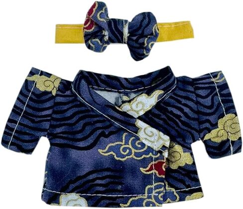 niannyyhouse 10cm 20cm Plush Doll Clothes Belt Kimono Yukata Sets Doll Dress Up (Black-20cm) in Saudi Arabia