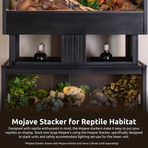New Age Pet ECOFLEX Large Black Mojave Stacker for Reptile Habitats | 10 Year Limited Manufacturer's Warranty | Stackable Design, Accommodates Lighting Set-Up in Kuwait