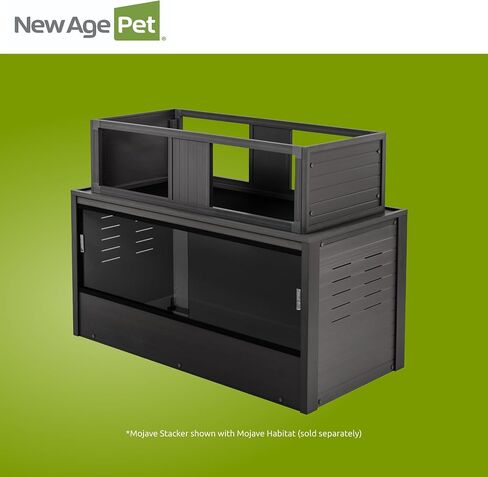 New Age Pet ECOFLEX Large Black Mojave Stacker for Reptile Habitats | 10 Year Limited Manufacturer's Warranty | Stackable Design, Accommodates Lighting Set-Up in Kuwait
