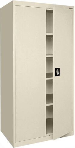 Sandusky EA4R362472-07 Wielded Steel Elite Storage Cabinet with Adjustable Shelves, Locking Handle, 24"D x 36"W x 72"H, Putty in Saudi Arabia