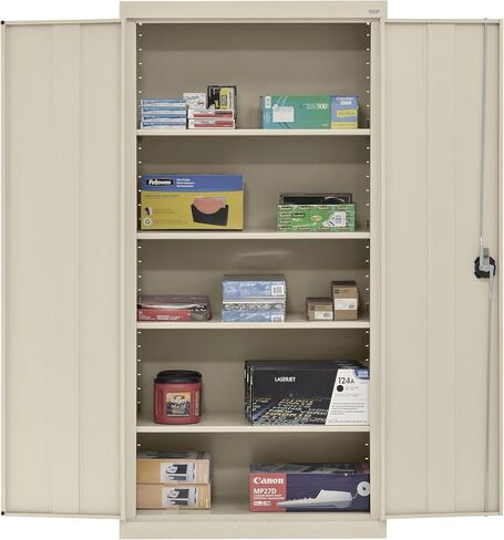 Sandusky EA4R362472-07 Wielded Steel Elite Storage Cabinet with Adjustable Shelves, Locking Handle, 24"D x 36"W x 72"H, Putty in Saudi Arabia