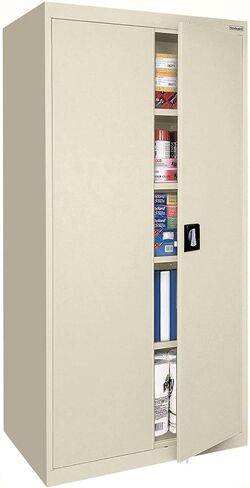 Sandusky EA4R362472-07 Wielded Steel Elite Storage Cabinet with Adjustable Shelves, Locking Handle, 24"D x 36"W x 72"H, Putty in Saudi Arabia