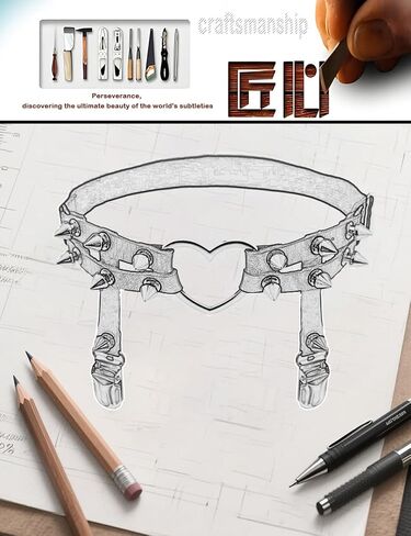 Adove Women Adjustable Leather Thigh Garter, Heart Shaped Leg Garter with Clips punk goth Garters for thigh high socks black(DWD01 2P) in Kuwait