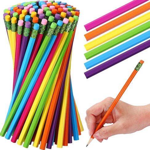 TecUnite 120 Pcs #2 HB Pencils with Eraser No 2 Unsharpened Wooden Hexagonal Pencils for Adults Gifts for School Exam art Learning Office Sketching(Rainbow Colors) in Saudi Arabia
