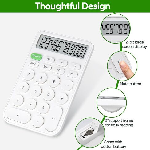 Standard Function Basic Calculator,12 Digit Large LCD Display,Bottom Antiskid,for Office, Home, School,Automatic Sleep,with Battery, yellow in Kuwait