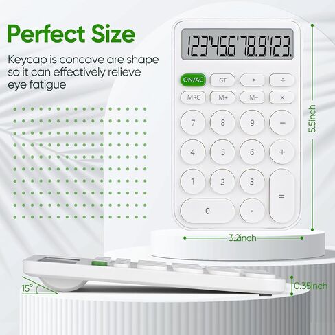 Standard Function Basic Calculator,12 Digit Large LCD Display,Bottom Antiskid,for Office, Home, School,Automatic Sleep,with Battery, yellow in Kuwait