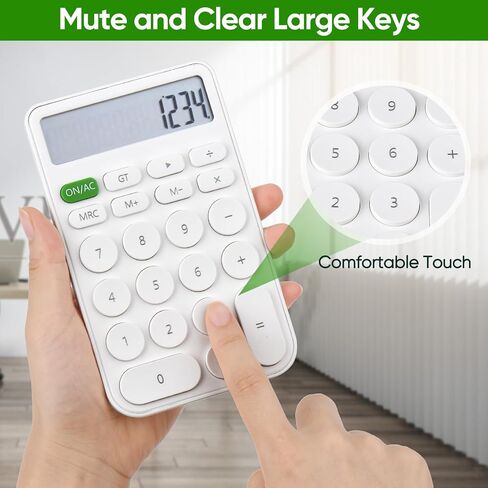 Standard Function Basic Calculator,12 Digit Large LCD Display,Bottom Antiskid,for Office, Home, School,Automatic Sleep,with Battery, yellow in Kuwait