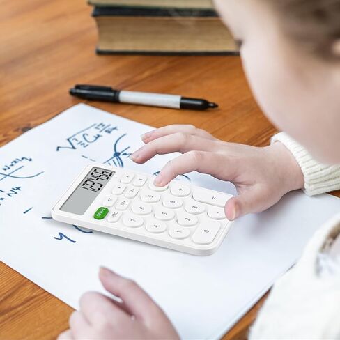 Standard Function Basic Calculator,12 Digit Large LCD Display,Bottom Antiskid,for Office, Home, School,Automatic Sleep,with Battery, yellow in Kuwait