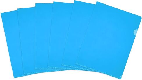 PATIKIL 6 Pack L-Type Plastic Folders, Letter Size Clear Folders for Documents Paper Sleeves Project Folder for Home Office, Light Blue in Saudi Arabia