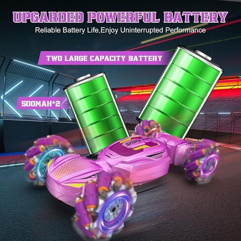 Gesture Sensing RC Stunt Car, Boys Girls Ages 6-12 Birthday Gift Ideas, 4WD Transform Off Road for Rotating Hand-Controlled 2.4Ghz Remote Control Twist Cars with Lights and Music Purple in Saudi Arabia