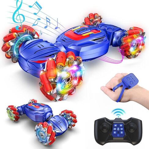 Gesture Sensing RC Stunt Car, Boys Girls Ages 6-12 Birthday Gift Ideas, 4WD Transform Off Road for Rotating Hand-Controlled 2.4Ghz Remote Control Twist Cars with Lights and Music Purple in Saudi Arabia