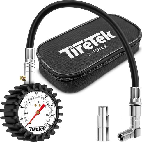 TireTek Tire Pressure Gauge for Cars (170 PSI) - Professional Tire Inflator with Secure Air Chuck - Tire Gauge for Tire Pressure, Air Compressor Attachments, Tire Inflator Nozzle, Air Pressure Gauge in Saudi Arabia