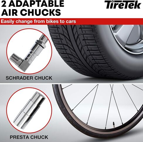 TireTek Tire Pressure Gauge for Cars (170 PSI) - Professional Tire Inflator with Secure Air Chuck - Tire Gauge for Tire Pressure, Air Compressor Attachments, Tire Inflator Nozzle, Air Pressure Gauge in Saudi Arabia