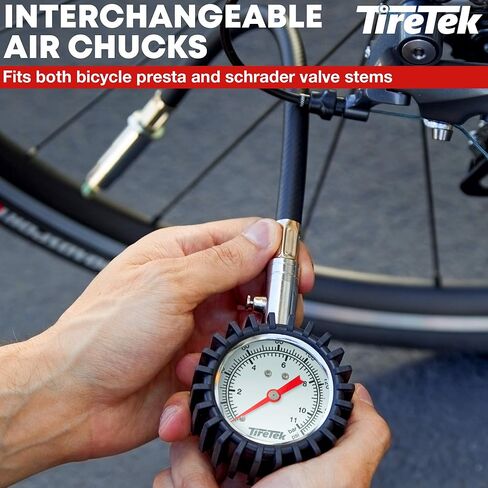 TireTek Tire Pressure Gauge for Cars (170 PSI) - Professional Tire Inflator with Secure Air Chuck - Tire Gauge for Tire Pressure, Air Compressor Attachments, Tire Inflator Nozzle, Air Pressure Gauge in Saudi Arabia