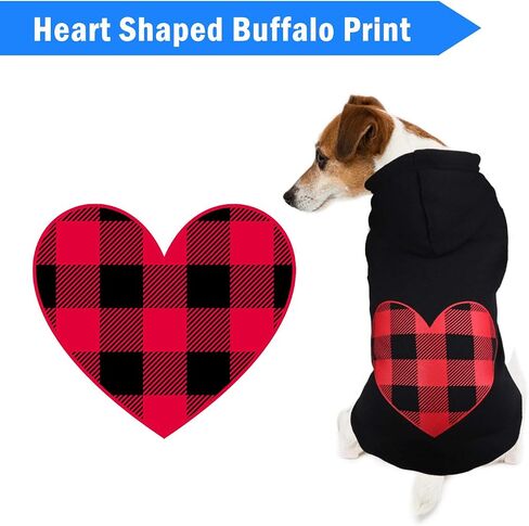 Dog Hoodie Sweater Sweater for Dogs Pet Clothes Black Buffalo Plaid Warm and Soft Breathable Cozy(L) in Saudi Arabia