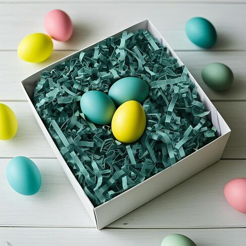 1 LB Green Crinkle Paper Filler, Easter Day Shredded Paper for Gift Baskets, Gift Basket Filler for All Occasions in Kuwait