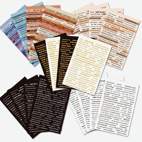 Scrapbook Supplies & Stickers - 20 Sheets Vintage Quote Art Phrases for Junk Journaling, Bullet Journals, DIY Cards with Gold Foil Edges