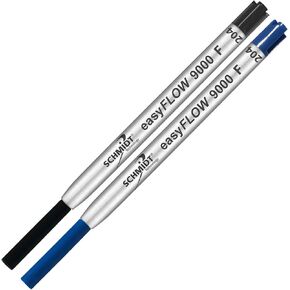 طباعة Schmidt Easyflow9000 Ballpoint Refill- الحبر الأسود والأزرق ، نصيحة دقيقة 0.8 مم - حزمة 2