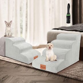 Topmart 15.7" High 3 Tiers & 4 Tiers Non-Slip Dog Stairs & Steps in White