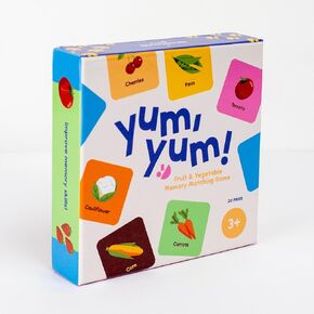 Yum, Yum! Fruit & Vegetable Memory Matching Game for Kids | Ages 3 & Up | 20 Matching Pairs | Fun and Educational Learning Toy for Families | Travel Size
