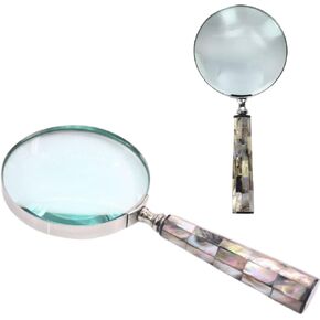 معرض Collectibles Gallery Galling Glass مع مقبض النحاس ، والمكبرة العتيقة ، والقراءة ، والتفتيش ، والعملة المعدنية والفحص الطوابع | هدية ديكور قابلة للتحصيل 2.75 "(مقبض نحاسي)