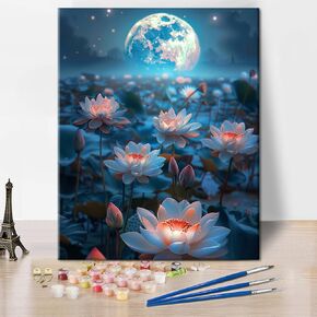 TUMOVO Paint by Numbers Wolf, Landscape Paint by Number for Adults, Adult Paint by Number Kits on Canvas, Wolf and Mountain Paint by Numbers Kit for Art Crafts 16"x20"