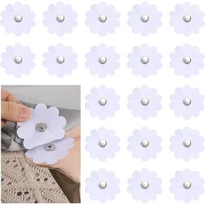 JIEYAO 20 Pcs Duvet Cover Snaps Iron On, Duvet Clips to Hold Comforter Inside, Inside Blanket Quilt Fasteners Metal Snaps Buckle Prevent Bedding Accessories Shifting for Quilt Bed Sheet(Flower)