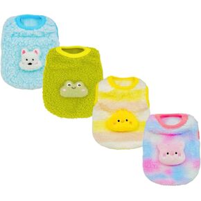 4-Piece Tiny Pet Clothes, Candy Colored Sweaters, Perfect for Newborn/Teacup Cats & Dogs (e.g., Chihuahuas, Yorkies), Rabbits, XXXS Shirts (XX-Small, Gradient)