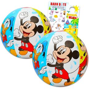 مجموعة ألعاب Disney Mickey Mouse Ultimate Beach - 4 PC Bundle مع 2 ميكي ماوس شاطئ ، ملصقات وأكثر | ميكي ماوس بيتش مجموعة للأطفال ، الأولاد ، الفتيات