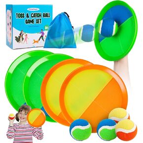 Toss and Catch Ball Game - Beach Outdoor Beach ، Pool & Yard Toy للأطفال الصغار والأطفال الذين تتراوح أعمارهم بين 4 ، 5 ، 6 ، 7 ، 8+ ، مثالي للفتيات - هدية عيد ميلاد رائعة وسلة عيد الفصح