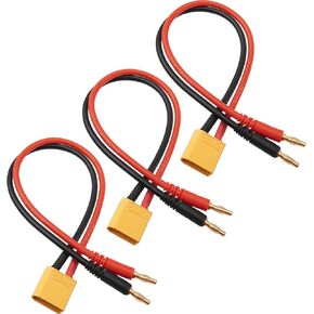 3pcs RC Banana Plugs 4mm Bullet Connector to Xt90 Plug Pluged 12Awg 30cm (11.8inch) شحن كابل لرواد RC Quadcopter Lipo Batteries محول السيارة