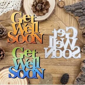 Get Well Soon Letter Metal Die Cuts,Merry Christmas Celebrate Wedding Card Cutting Dies Cut Stencils DIY Scrapbooking Decorative Embossing Paper Scrapbooking Card Making