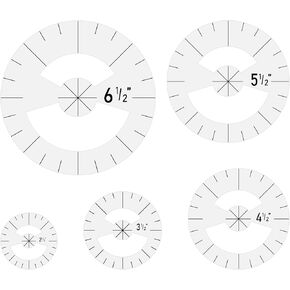 Quilting Rulers, 5 Sizes Circle Ruler Quilting Template Set Acrylic Rulers Circle Cutter Ruler Quilt Arc Cutter Ruler for Cutting Fabric Measurement Sewing