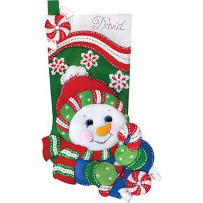 Design Works Crafts Candy cane snowman Stockin Kit