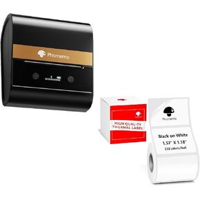 Phomemo-M260 Label Maker 3 Inch 80mm Bluetooth Thermal Label Printer with White Thermal Label Paper 1.57"x1.18" (40mm x 30mm)