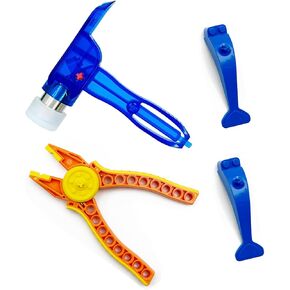 4 في 1 لبنات البناء أدوات مجموعة أدوات فاصل الطوب متوافقة مع LEGO Technic Blocks Accessories Pliers متعددة الوظائف مطرقة (لون عشوائي)